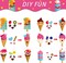 30 Packs Summer Ice Cream Craft Kit for Kids – DIY Sweet Treat Sticker Art Set with 130+ Pieces, Classroom Activity, Daycare Craft, Summer Party Favors & Creative Fun Games